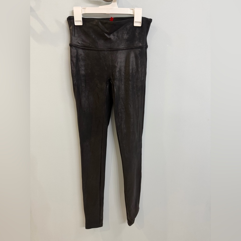 SPANX Faux Leather Black Leggings Sz S